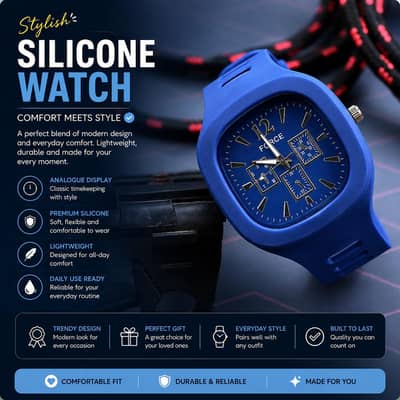 ⌚ stylish silicone Analogue Watch 