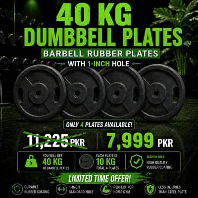 40 kg barbell plates ( 10 kg each 4 plates )