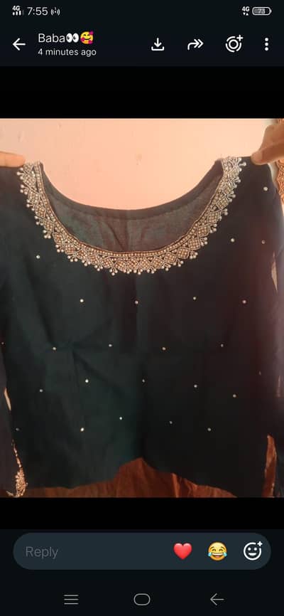 hand made dark green in chiffon stuff saree