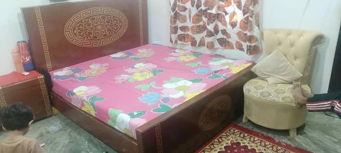double bed with mattress side tables