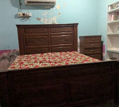 pure wooden double bed