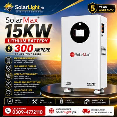 SolarMax 15KW 300ah lithium battery