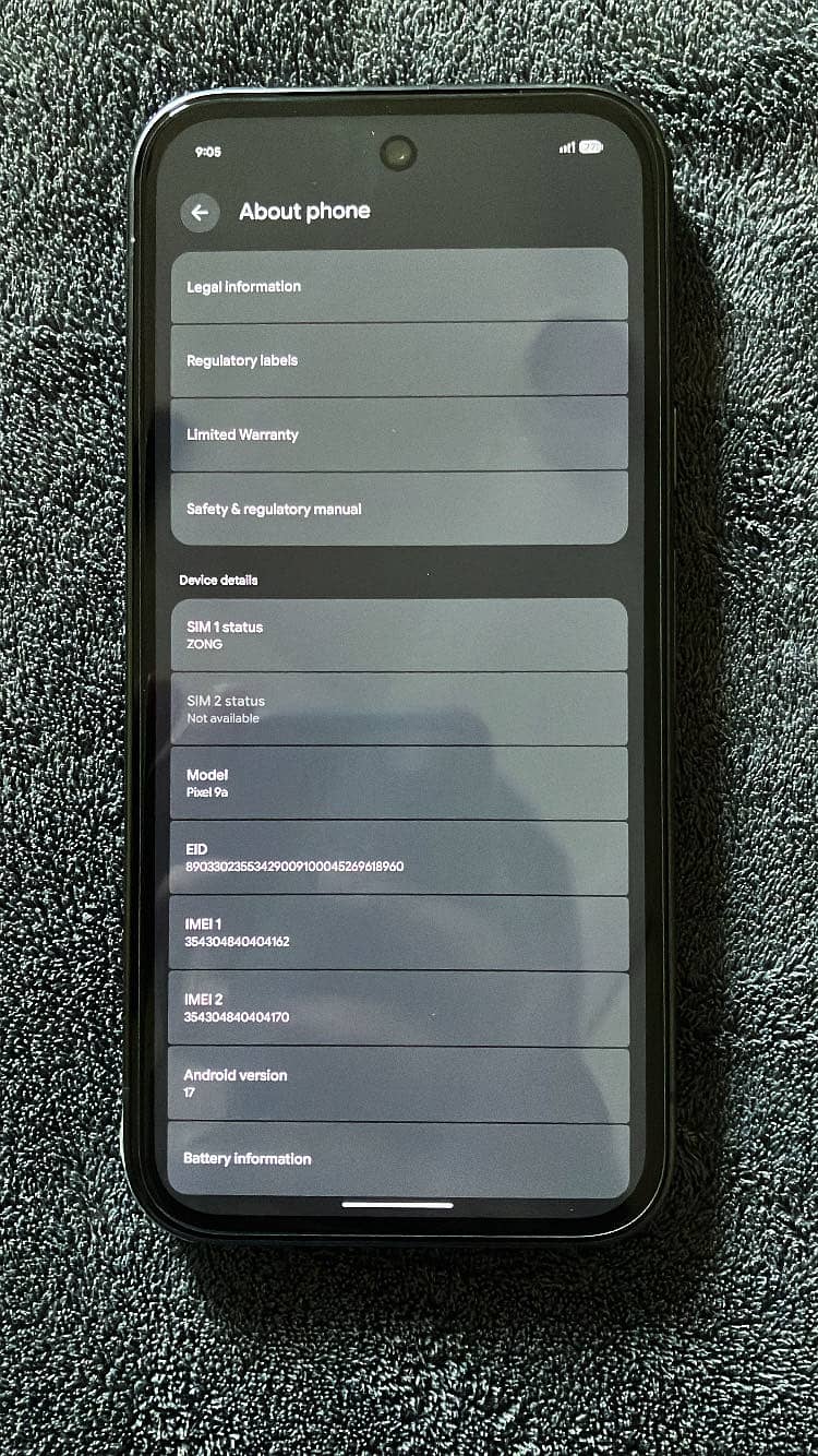 Google Pixel 9a 11