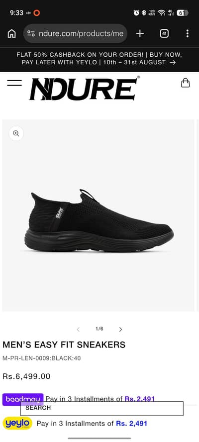 NDURE Men’s Easy Fit Sneakers