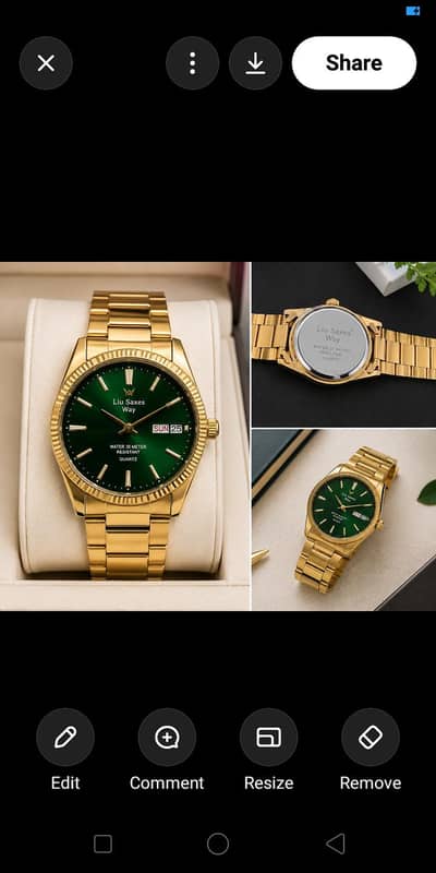Liu Saxes Way Stylish Gold Watch – Day, Date & Time Display