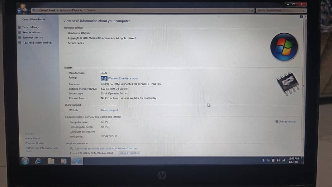 HP Coure I5 Second Generation 2