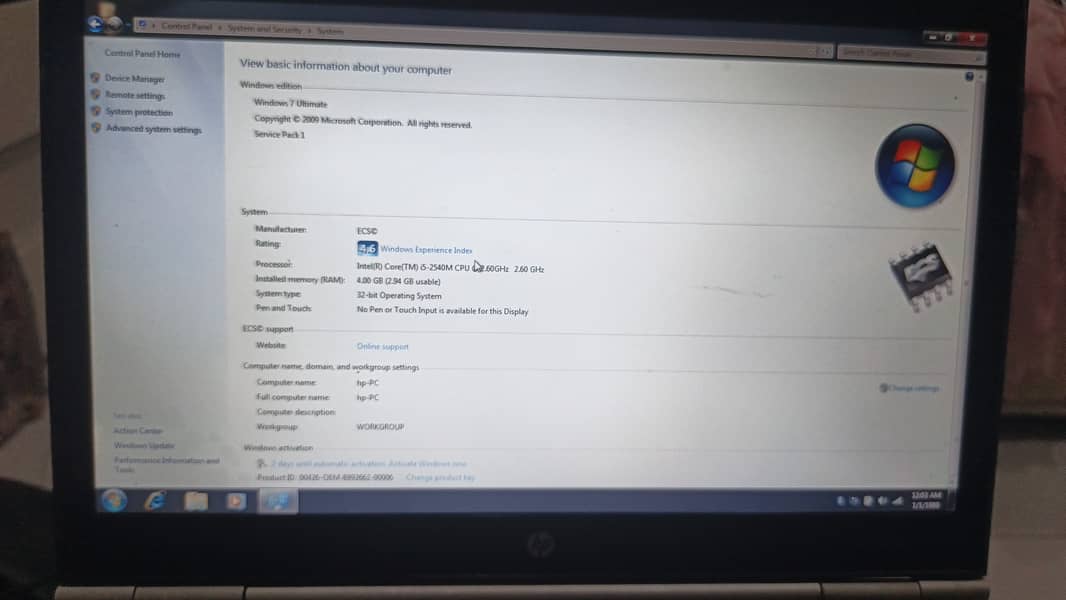 HP Coure I5 Second Generation 3