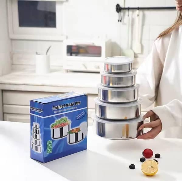 5 in 1 Protect Fresh Box Stainless Steel Ware Food Serving And Storage Containers Airtight Container leak-proof Food box