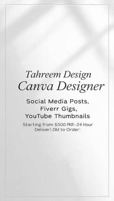 Canva Designer - Social Media Posts 500 PKR