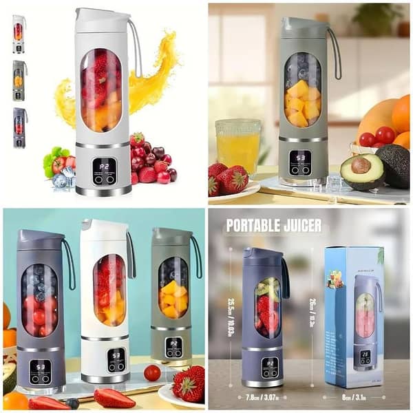 450ml Rechargeable Fruit Juicer, Portable Blender for Shakes, Mini Portable Electric Juicer