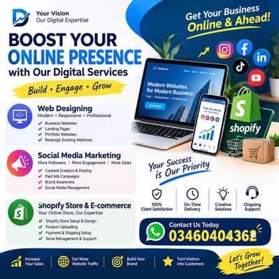 Social Media Marketing Services / Shopify Store / E-Commerce services