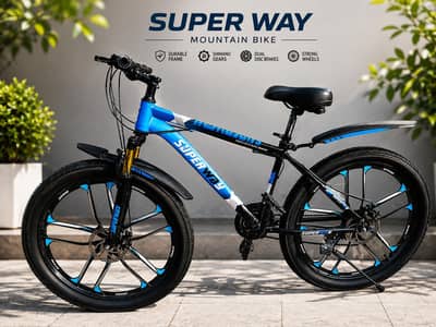 Super Way Mountain Bike – Stylish Blue & Black 