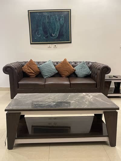  Luxury 7-Seater Chesterfield Sofa Set + Tables