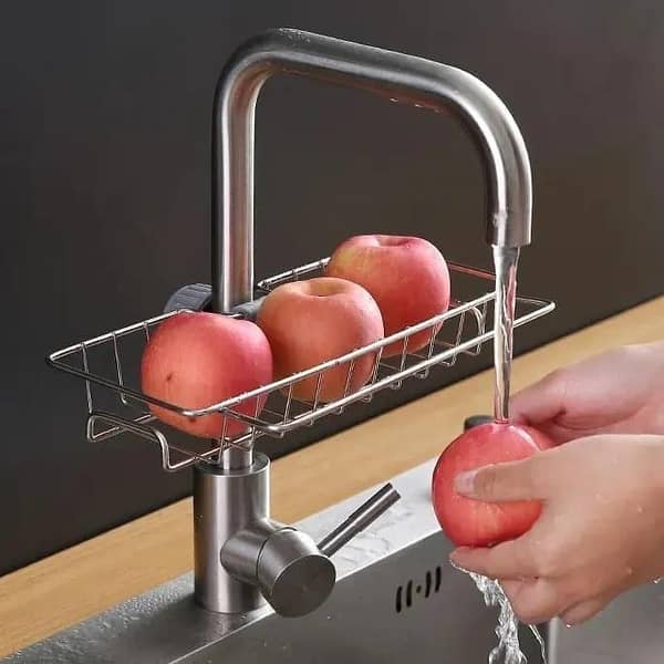 Sponge Holder for Kitchen Stainless Steel Faucet Rack Adjustable Sink Caddy Organizer Soap Drainer Bathroom Accessories