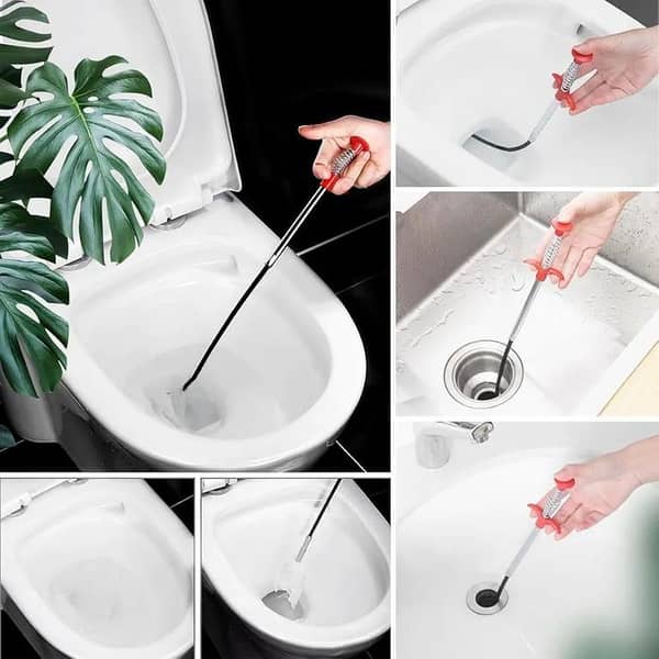 Drain Cleaner Stick Metal Wire Gripper Flexible Claw Gripper,Tube Cleaning Spiral, Drain Spiral, Gripper, Tongs, Telescopic Drain Cleaner, Toilets, Spiral, Telescopic Gripper for Kitchen, Bathroom