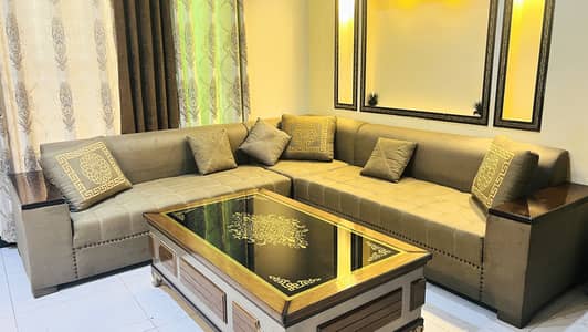 7 Seater L-Shape Sofa / Corner Sofa Set With Centre Table