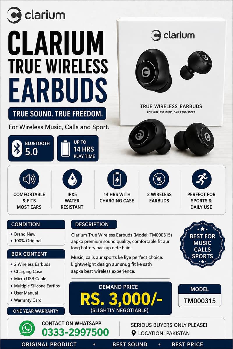 Clarium branded earduds 0