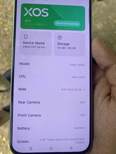 Infinix Hot 60 pro | condition 9.6/10 | pta 12-128gb with box pack