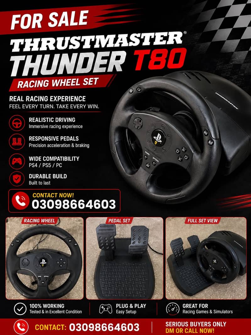 Steering wheel Thrustmaster Thunder T80 0