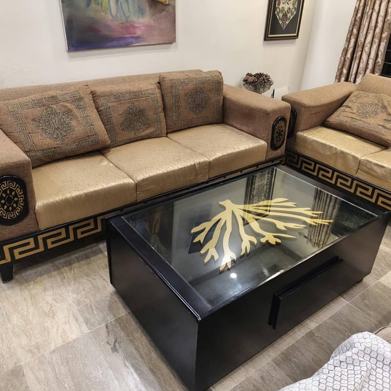 6 seater sofa set with table 0
