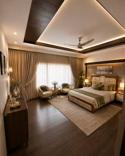 Modern bed set with mattress