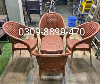 Plastic chairs and table- plastic chairs- Plastic furniture