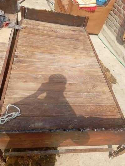 wooden old bed