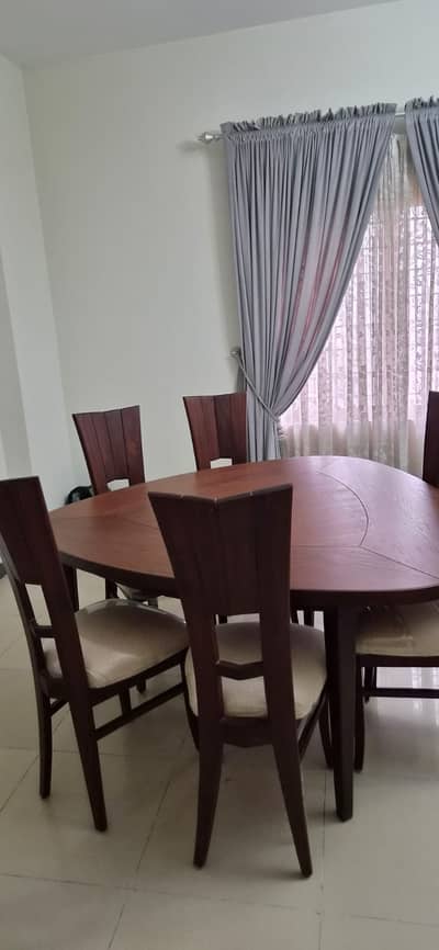 Wooden Troy Dining Table with 6 chairs