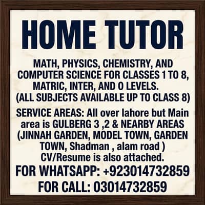​Math,Physics,computer,science Home Tutor | Matric,inter(ICS),O Levels