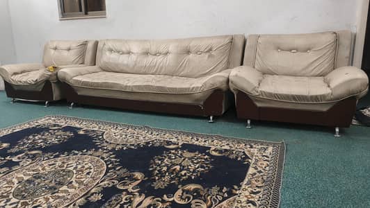 5-seater Spring Sofa+Deewan+Hanging TV Showcase/Cupboard - Only 27,000