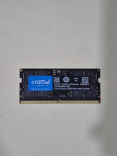 Crucial 16GB DDR5 Laptop RAM 4800MHz SODIMM Memory