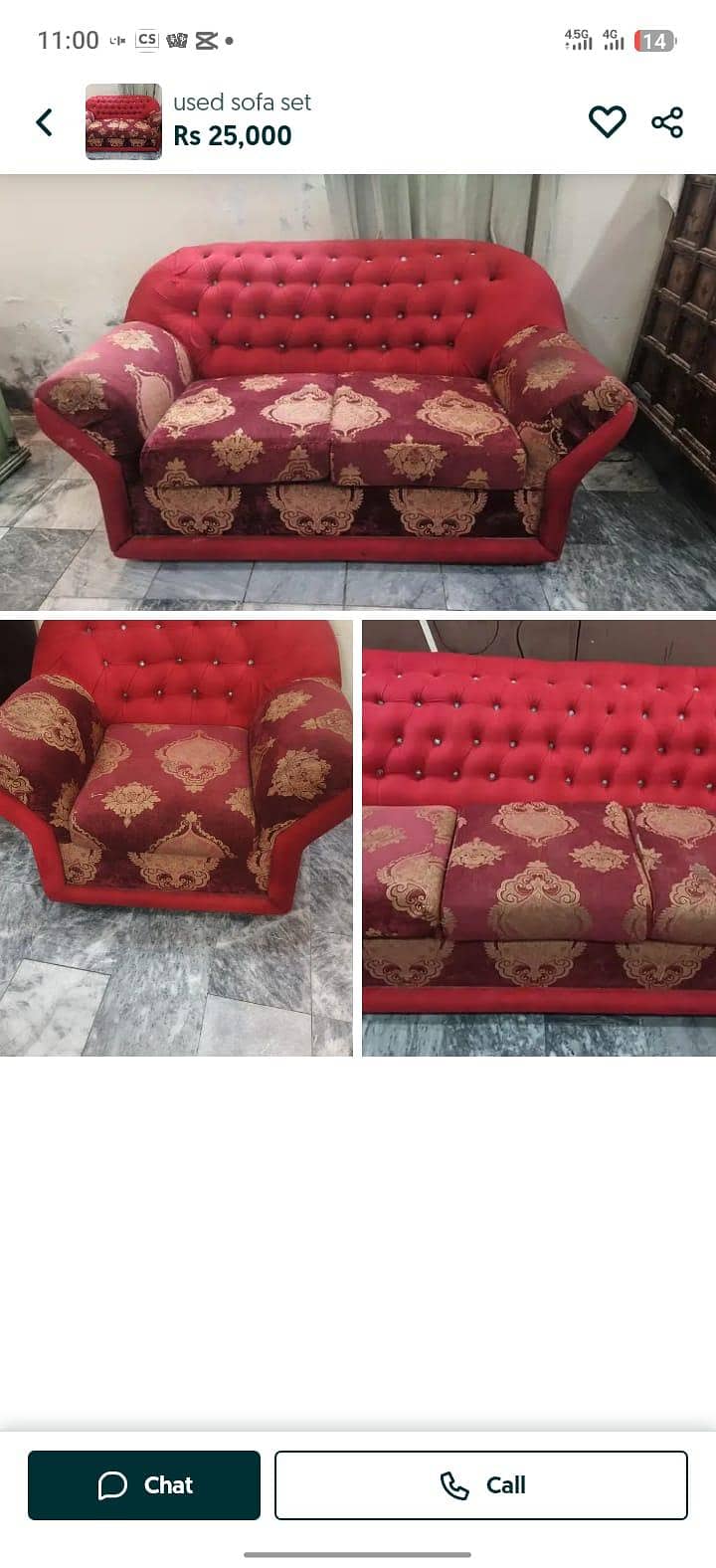 used sofa set 0