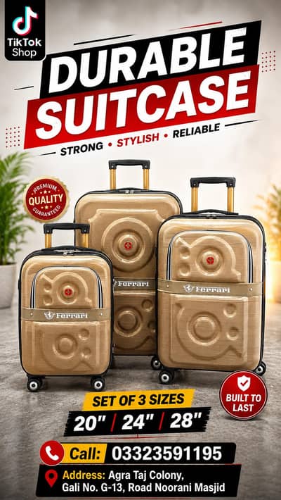 Durable Suitcase Set | 20, 24 & 28 Inches | Premium Quality