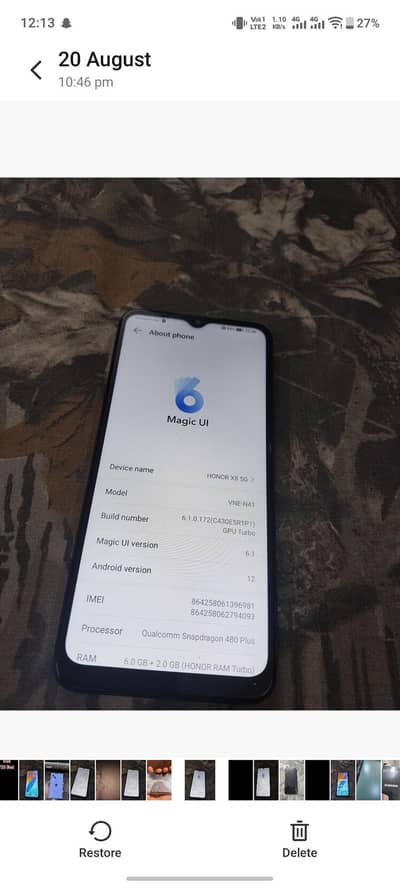 Honor 8X 5G Ram 6 Rom 128