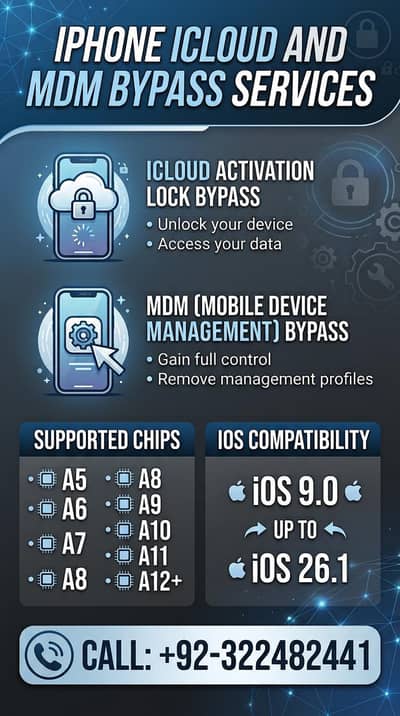 IPHONE ( ICLOUD & MDM BYPASS )