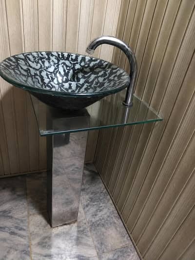 modern glass basin stand
