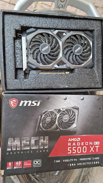 AMD Radeon RX 5500 XT 8GB with Original Box and CD.