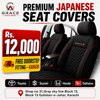 Premium Japanese Seat Covers for All Cars | Free Doorstep Fitting Kara
