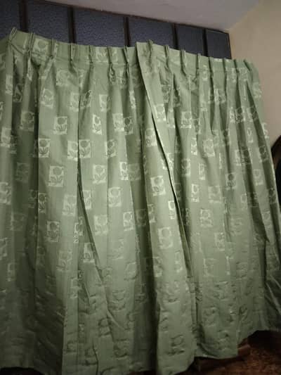 Sage Green Floral Pattern Curtains - Pair For Sale