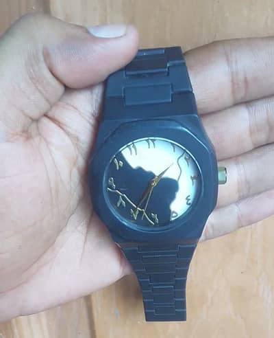 Black Royal Oak Style Watch _ Saudi Map Dial Arabic Number