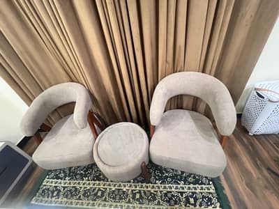 Bed with dressing coffee chairs and table