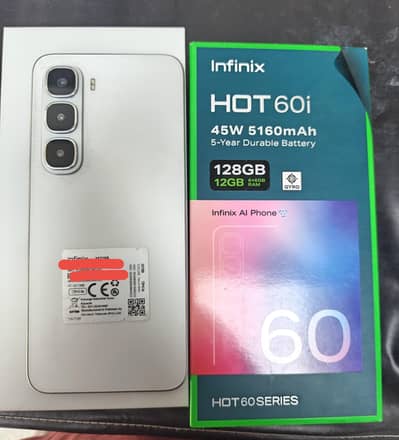 Infinix Hot 60i 128/6+6 in 7 month's warranty all box