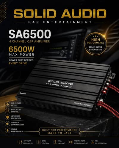 SOLID AUDIO SA6500 Car Amplifier – 6500W MAX POWER