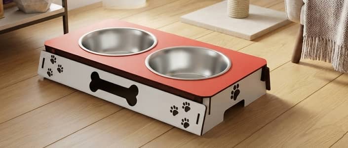 Two-Tone Food Stand For Cats & Dogs Specially For Persian Cats