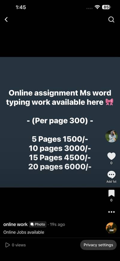 Online work