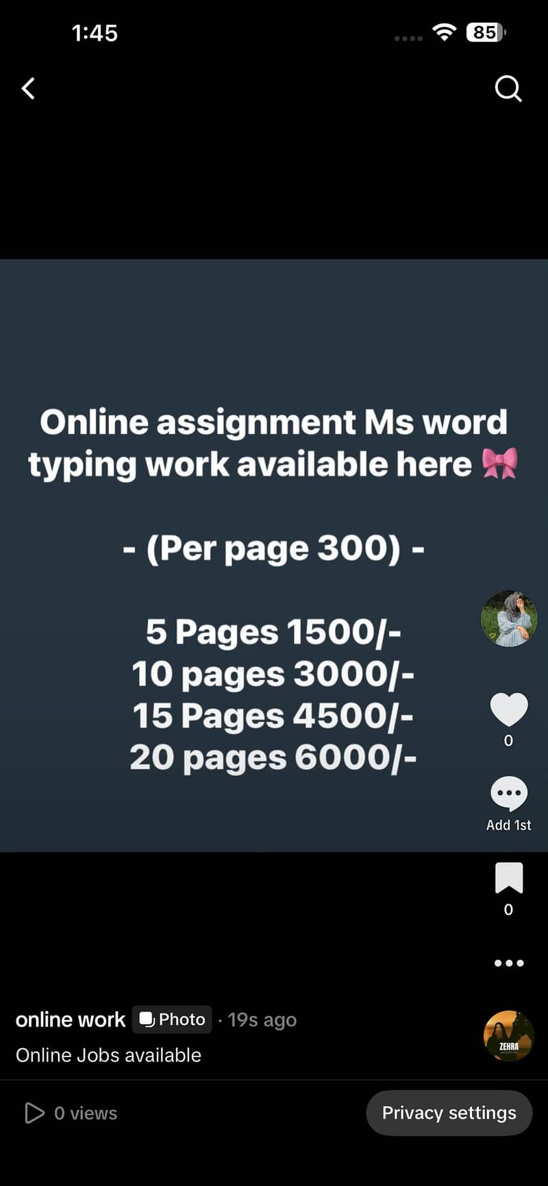 Online work 0