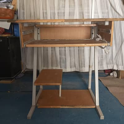 study table, wooden+steel