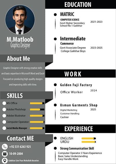 i am a professional Graphics designer 2years experience