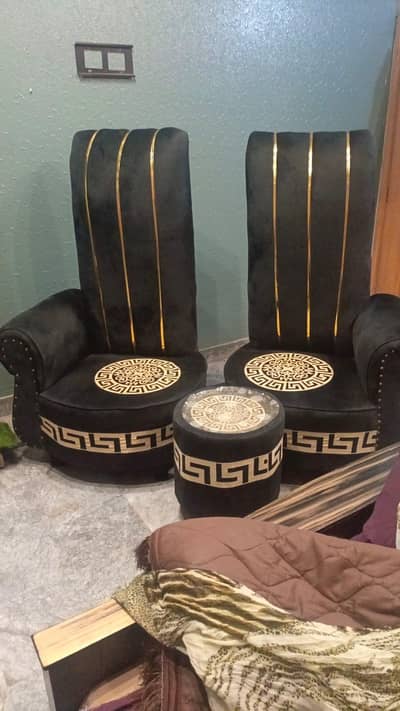 2 Pieces Sofa Chairs Available For Sale With Table. . .