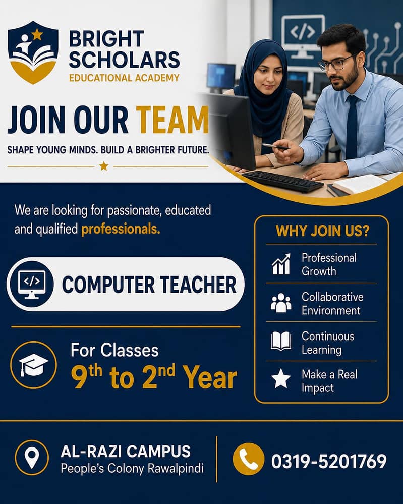 COMPUTER TEACHER REQUIRED 0